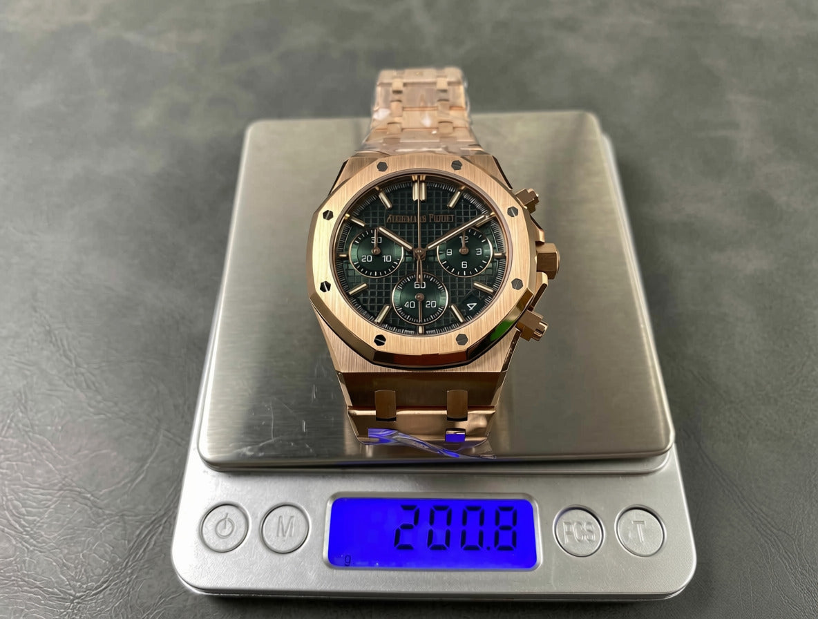 AP RO 26240OR.OO.1320OR.08 Green Dial Rose Gold Plated Original Weight 41mm