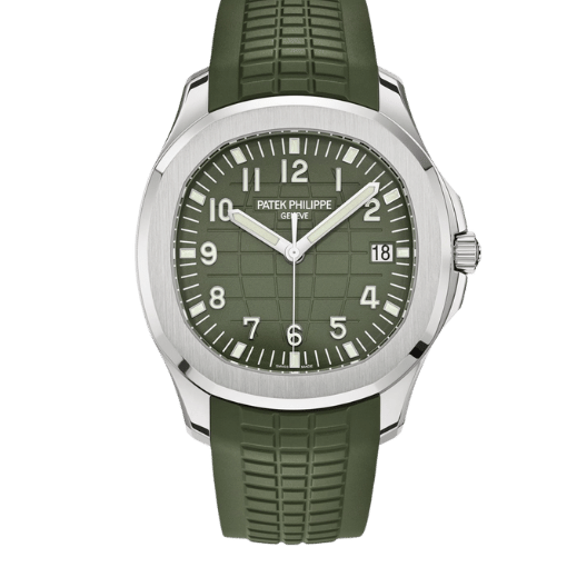 Aquanaut 5168G-010 Khakis 18k White Gold Plated 42mm
