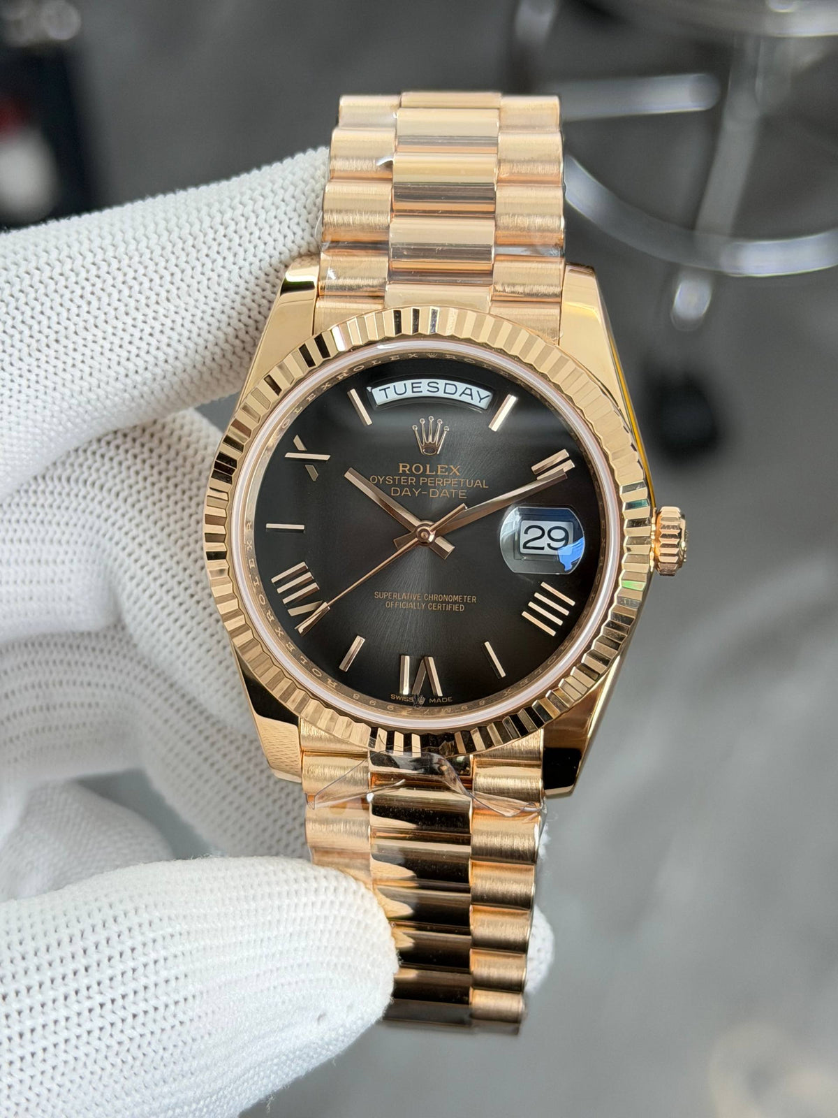Day-Date 228235 Rose Gold Ombre Slate Dial