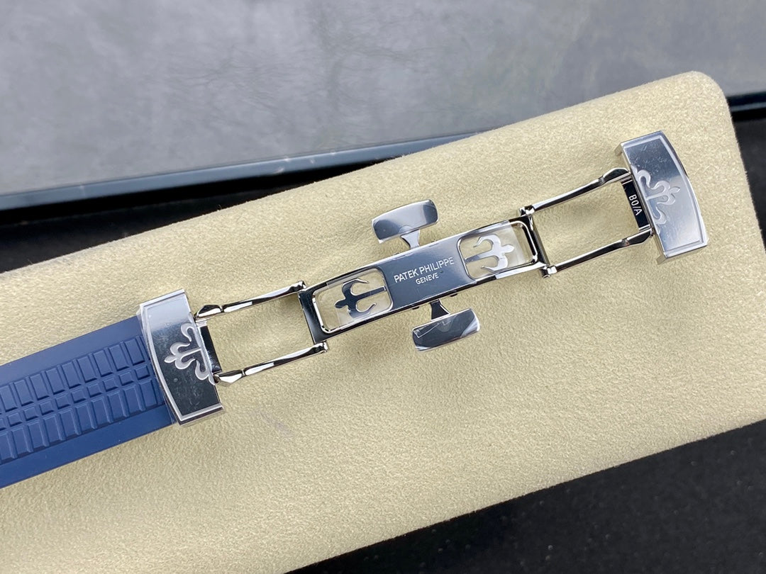 Aquanaut 5168G-001 Blue 18k White Gold Plated 42mm