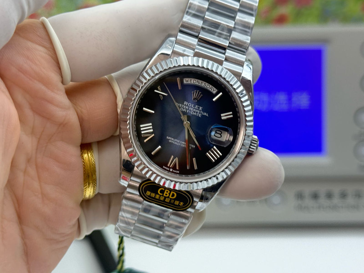 Day-Date 228239 White Gold Plated Blue Dial