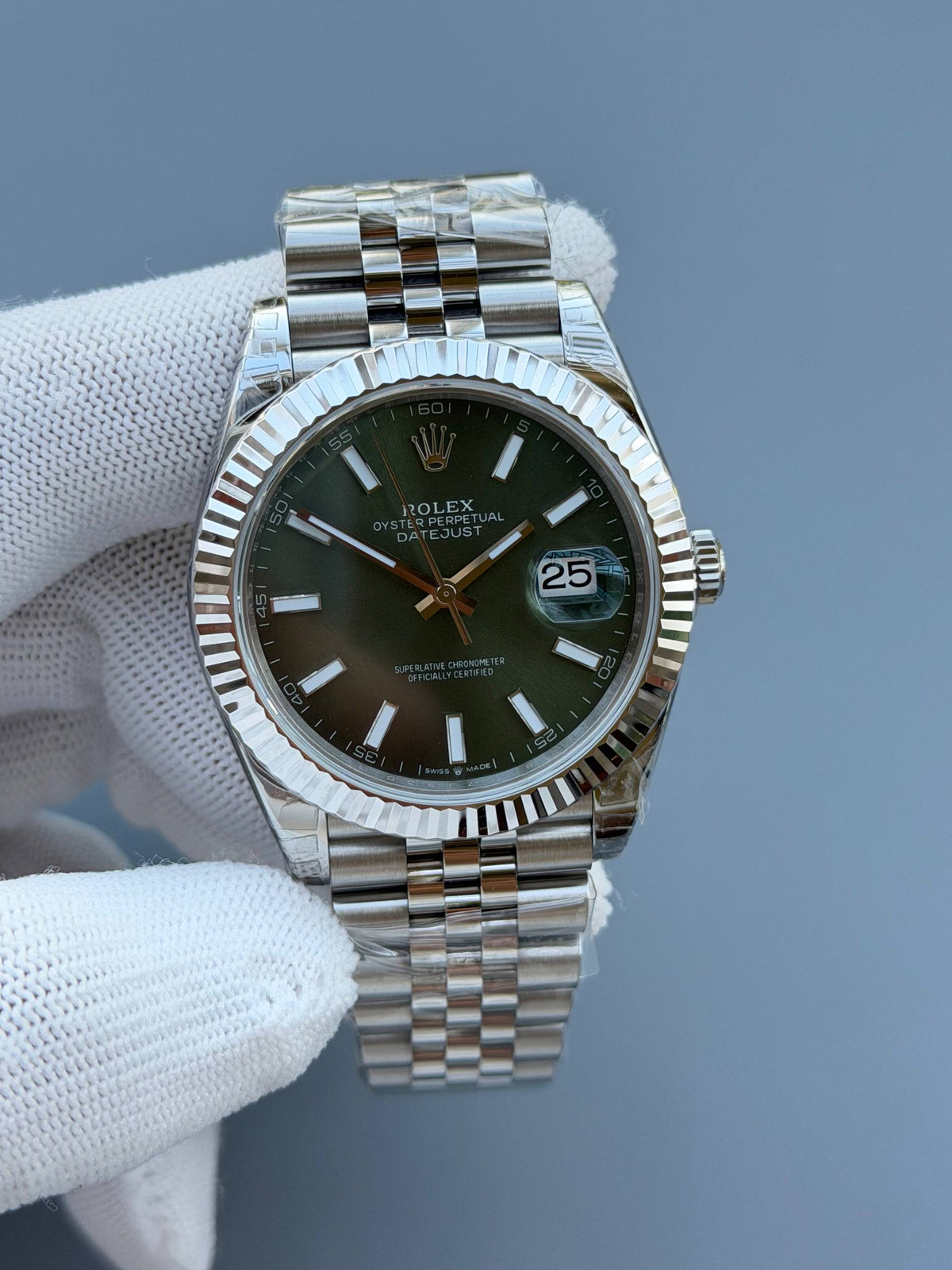 Datejust 41mm 126334 Mint Green Dial Index Fluted Jubilee