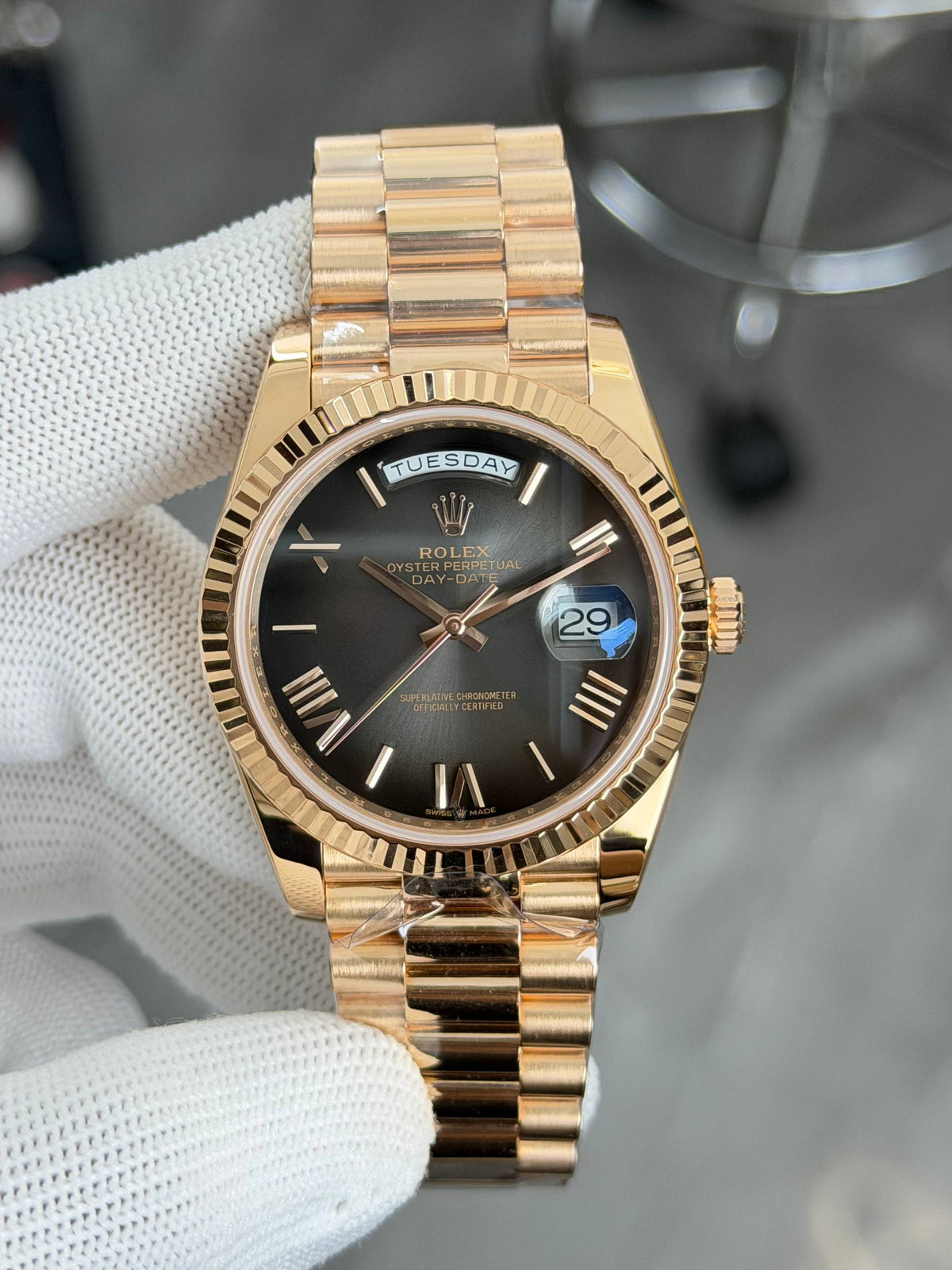 Day-Date 228235 Rose Gold Ombre Slate Dial