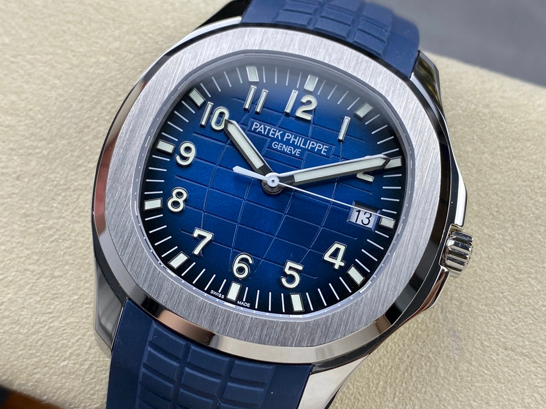 Aquanaut 5168G-001 Blue 18k White Gold Plated 42mm