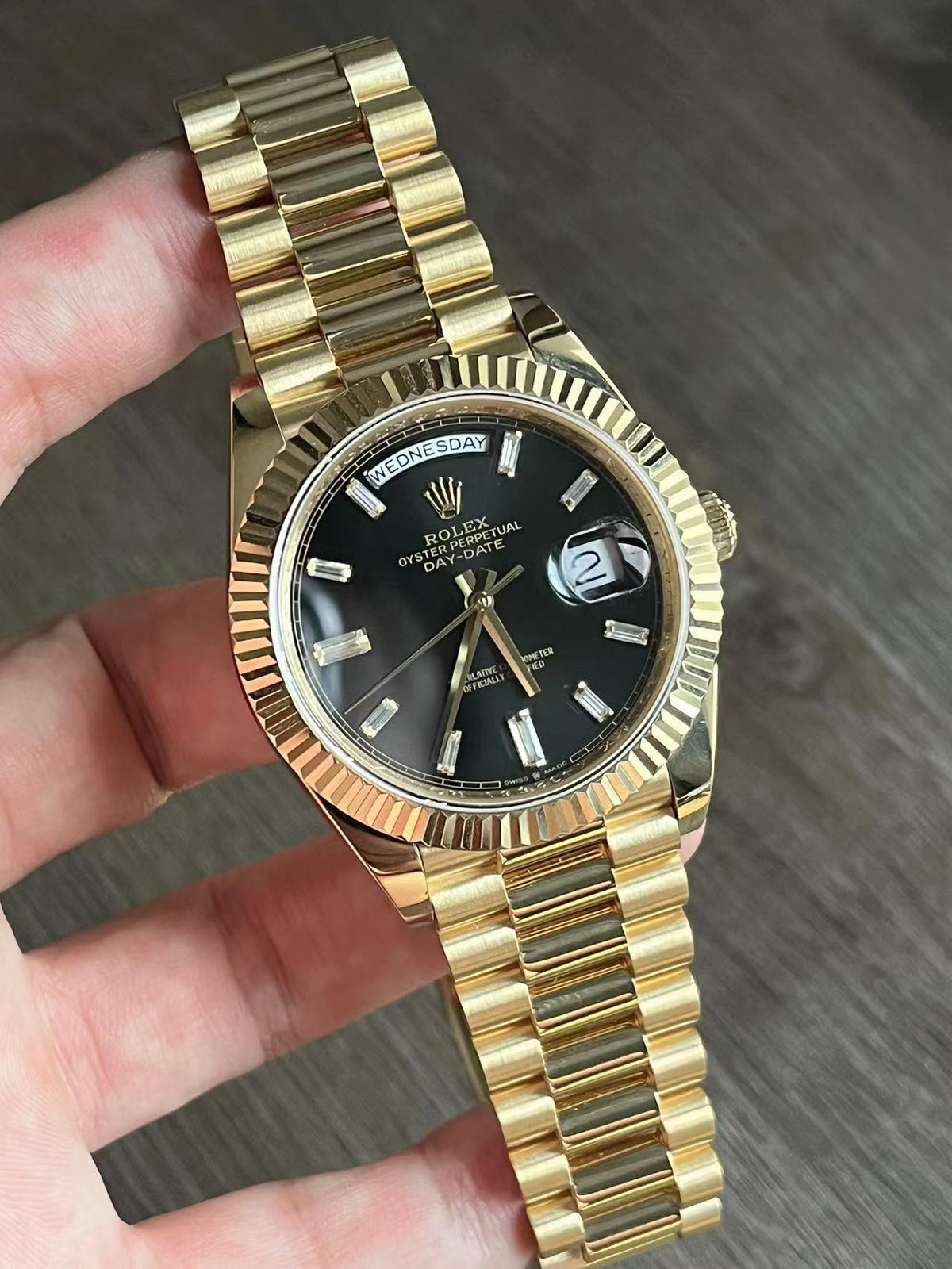 CW Day-Date 228238 Yellow Gold Black Dial