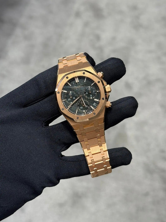 Custom Workshop AP RO 26240OR.OO.1320OR.08 Green Dial Rose Gold Plated 41mm