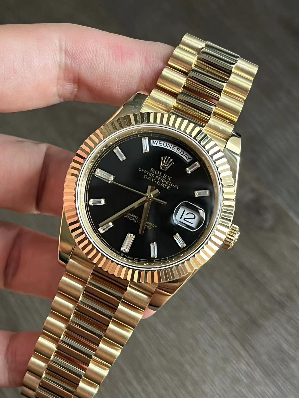 CW Day-Date 228238 Yellow Gold Black Dial