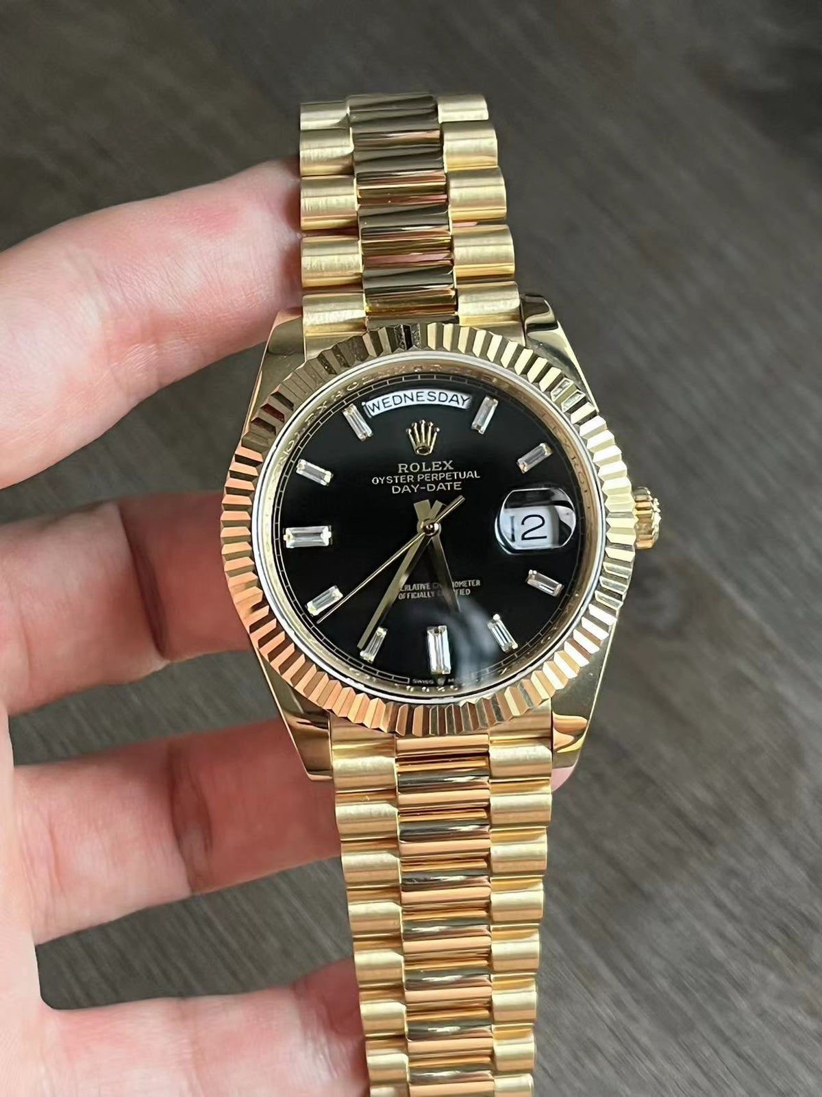 CW Day-Date 228238 Yellow Gold Black Dial