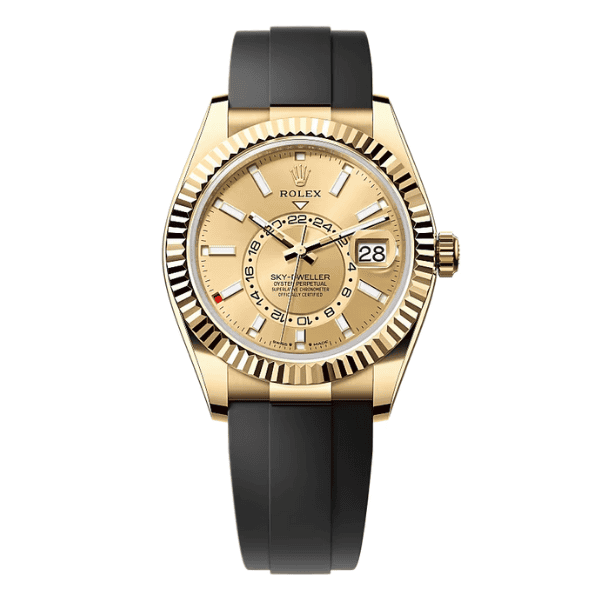 Sky-Dweller 336328 Champagne Dial 18K Yellow Gold Oysterflex 42mm