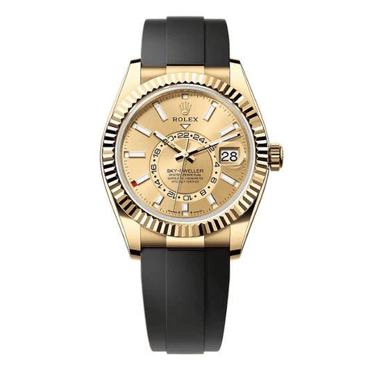 Sky-Dweller 336328 Champagne Dial 18K Yellow Gold Oysterflex 42mm