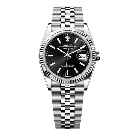 DateJust 36mm 126234 Black Dial Index Fluted Jubilee