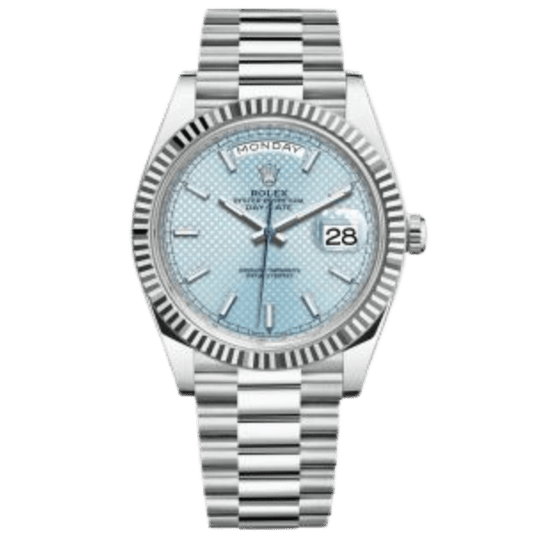 Day-Date 228236 Platinum Plated Ice Blue Dial