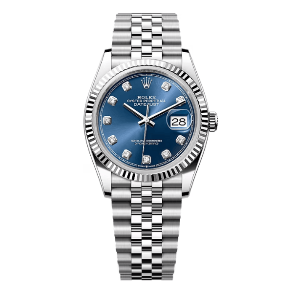 DateJust 36mm 126234 Blue Dial Diamond Fluted Jubilee
