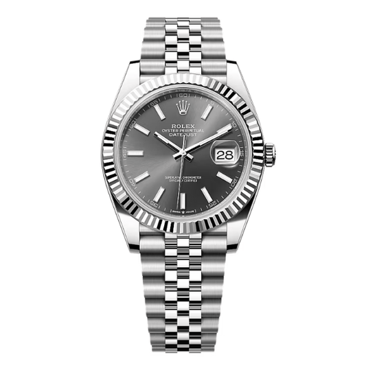 Datejust 41mm 126334 Silver Grey Dial Index Fluted Jubilee