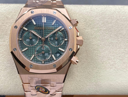 AP RO 26240OR.OO.1320OR.08 Green Dial Rose Gold Plated Original Weight 41mm