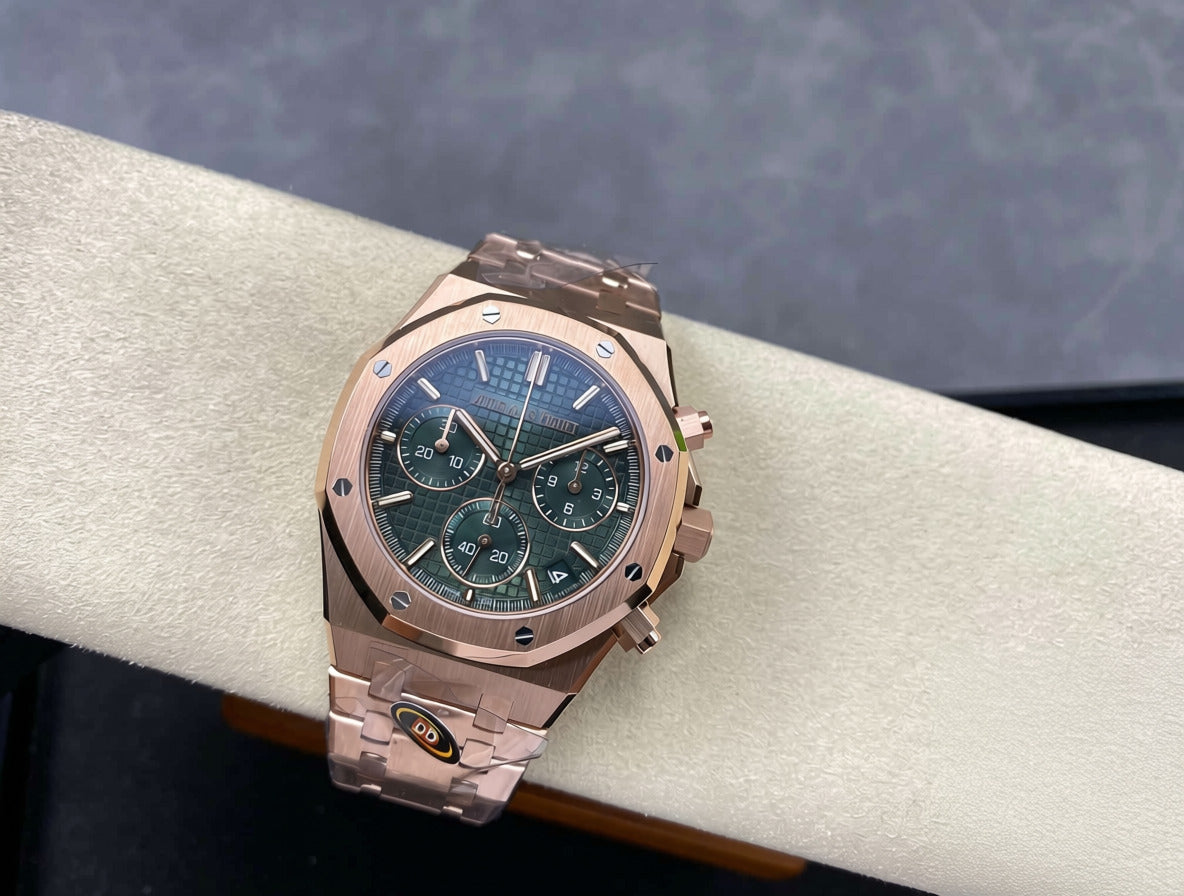 AP RO 26240OR.OO.1320OR.08 Green Dial Rose Gold Plated Original Weight 41mm