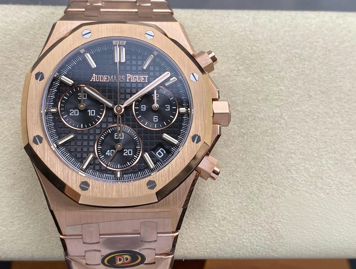 AP RO 26240OR.OO.1320OR.06 Black Dial Rose Gold Plated 41mm Original Weighted