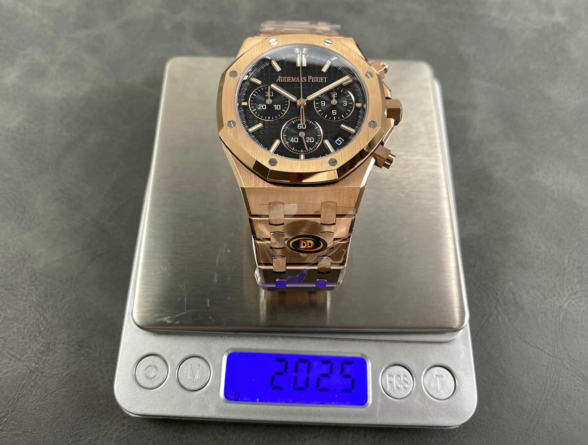 AP RO 26240OR.OO.1320OR.06 Black Dial Rose Gold Plated 41mm Original Weighted