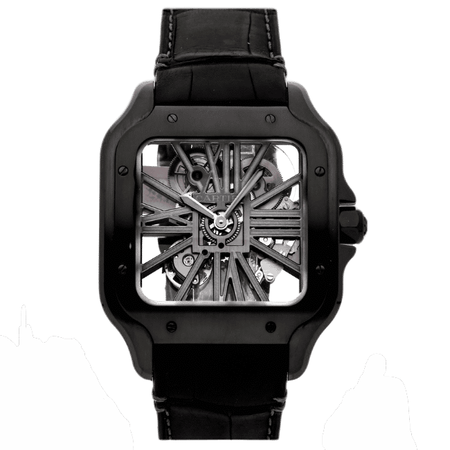 Santos Large Skeleton Black 39mm