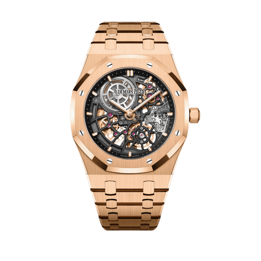 AP RO Jumbo Extra-thin Openworked Black Dial Rose Gold Plated 16204OR.OO.1240OR.03 39mm