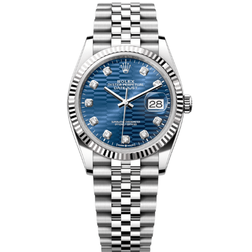 DateJust 36mm 126234 Palm Blue HoneyComb Diamond Fluted Jubilee