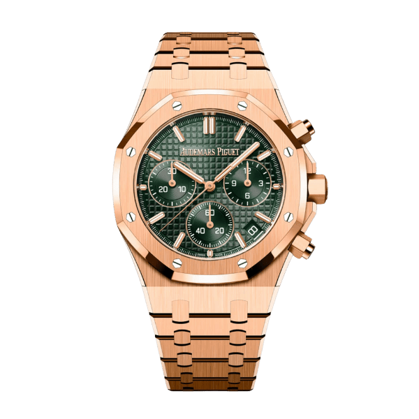 AP RO 26240OR.OO.1320OR.08 Green Dial Rose Gold Plated Original Weight 41mm
