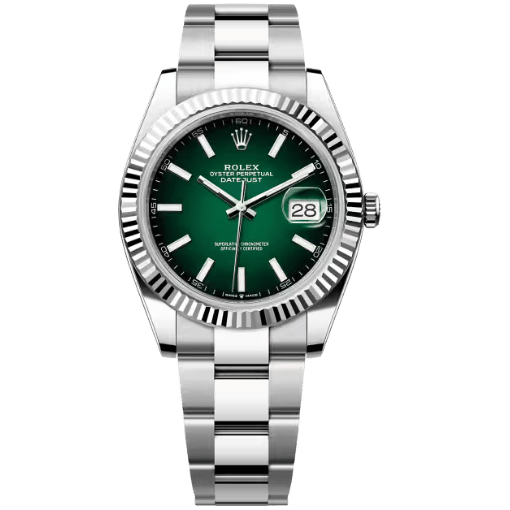 Datejust 41mm 126334 Ombre Green Fluted Oysterflex