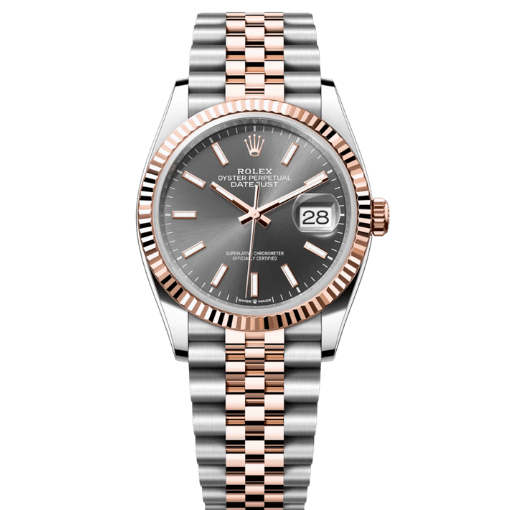 Datejust 36mm 126231 Half 18K Plated Rose Gold Silver Dial