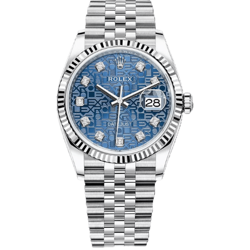 DateJust 36mm 126234 Palm Blue Computer Diamond Fluted Jubilee