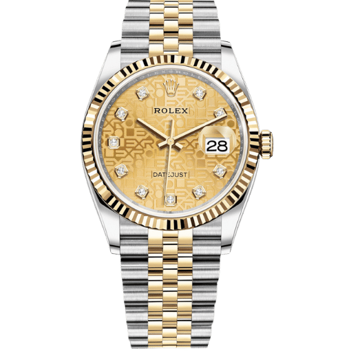 Datejust 36mm 126233 Champagne Computer Dial Diamond Dial Fluted Jubilee