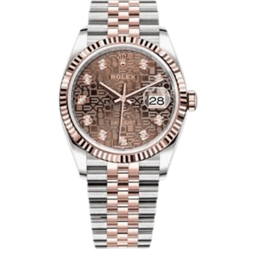 Datejust 36mm 126231 Half 18K Plated Rose Gold Chocolate Computer Dial