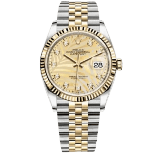 Datejust 36mm 126233 Champagne Motif Diamond Dial Fluted Jubilee