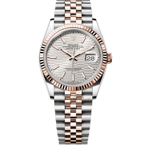 Datejust 36mm 126231 Half 18K Plated Rose Gold Silver Honeycomb Dial