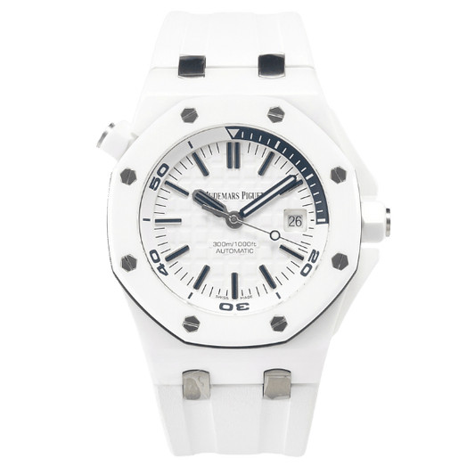 AP ROO Diver White Dial Ceramic 15707CE 42mm