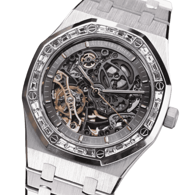 AP RO Frosted Openworked Bezel Baguette 41mm