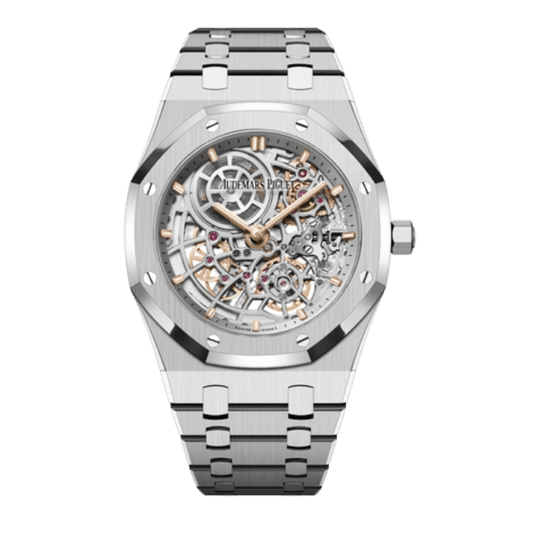 AP RO Jumbo Extra-thin Openworked Silver Stainless Steel 16204ST.OO.1240ST.01 39mm