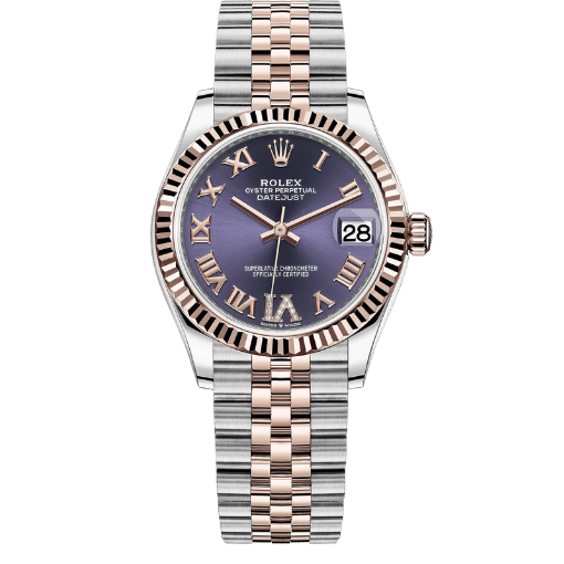 Datejust 31mm 278271 Purple Roman Dial Fluted Jubilee