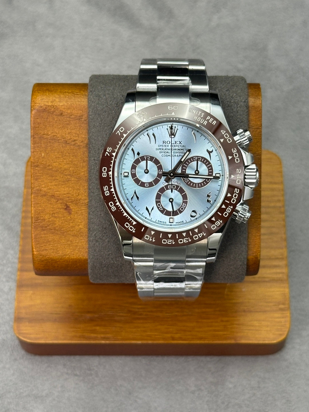 Daytona 126506 Platinum Plated Ice Blue Arabic Dial Weighted Version 211g