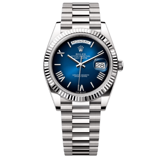 Day-Date 228239 White Gold Plated Blue Dial