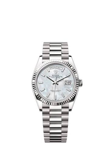 Day-Date 228239 White Gold Plated Mother of Pearl Dial