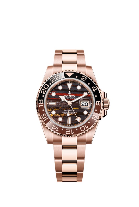 GMT-Master II 126715CHNR 18k Rose Gold Plated Tiger Iron Weighted
