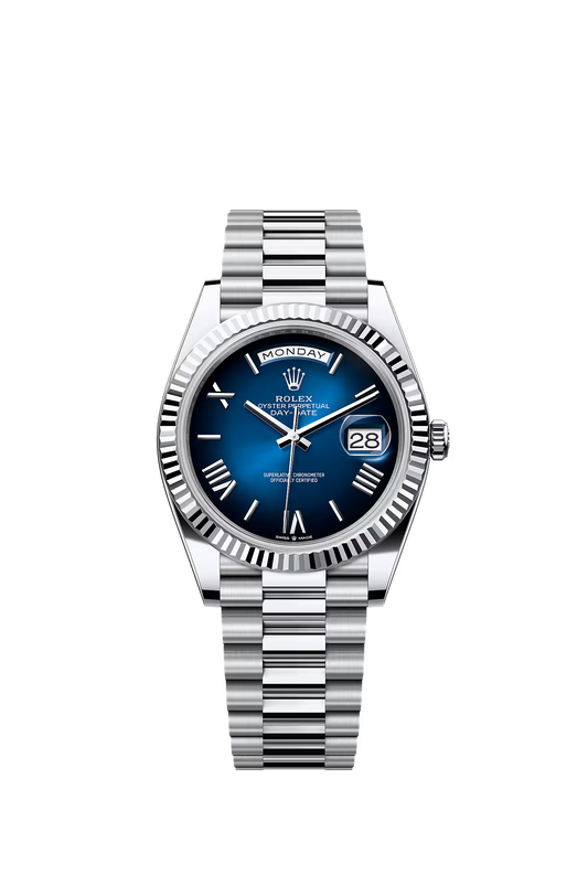 Day-Date 228236 Platinum Plated Blue Ombre Dial