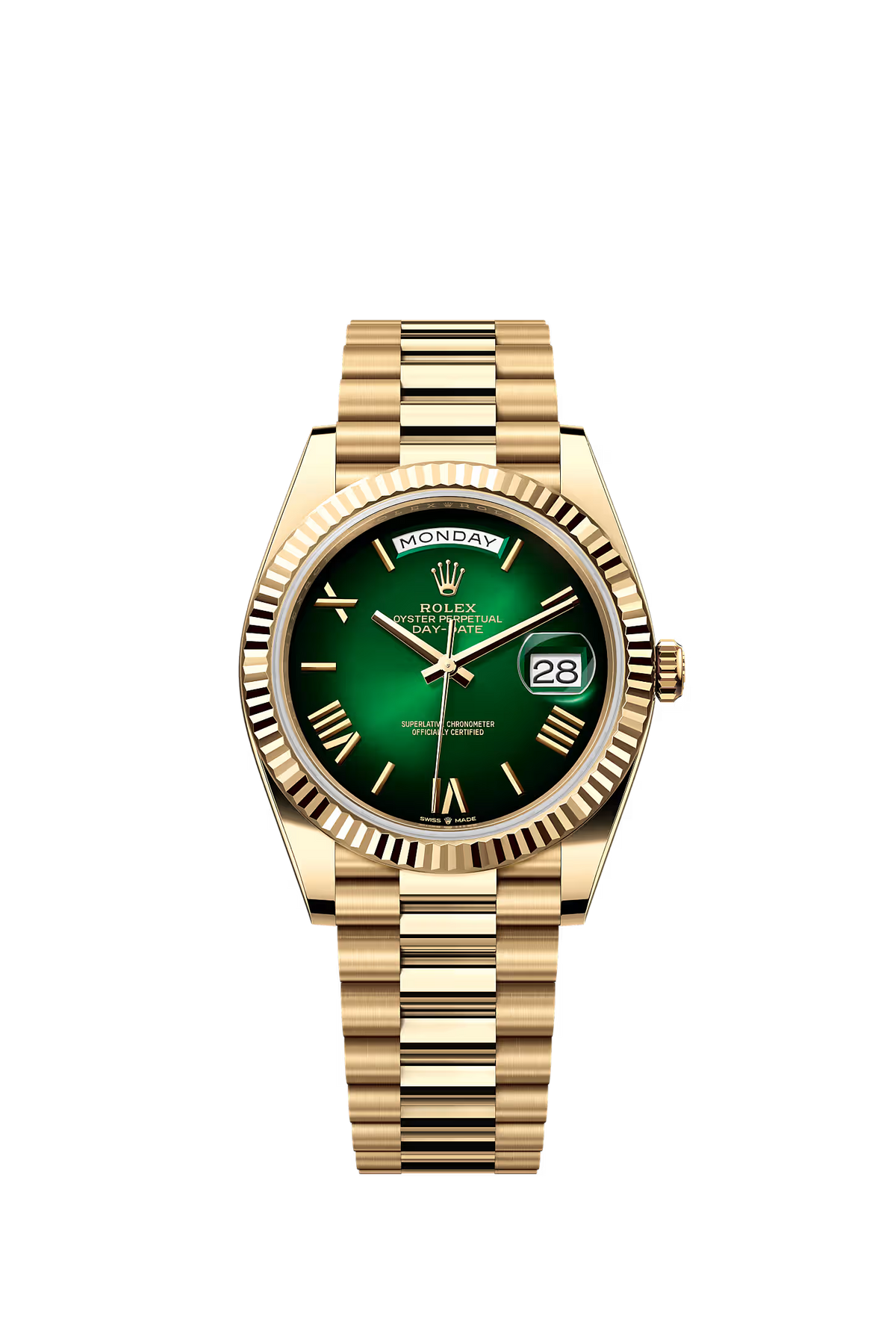 Day-Date 228238 Yellow Gold Plated Ombre Green