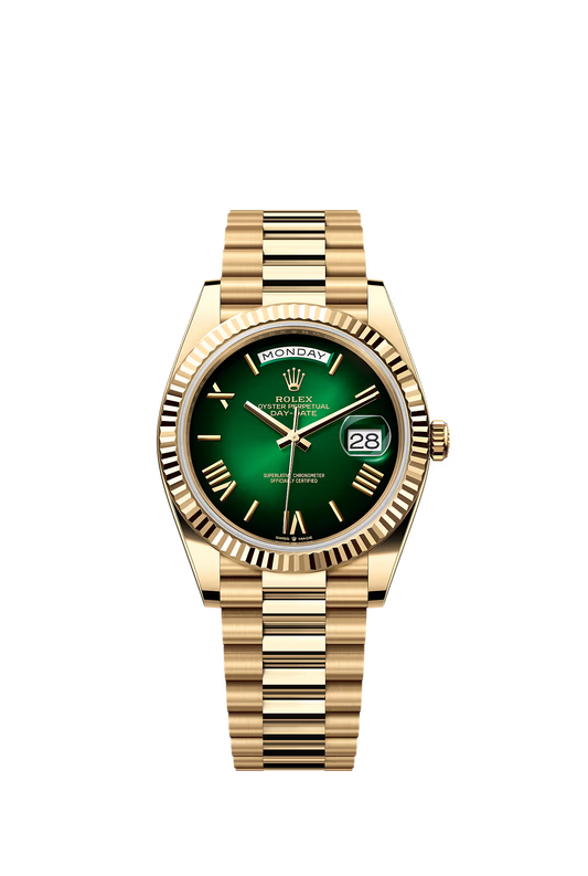Day-Date 228238 Yellow Gold Plated Ombre Green