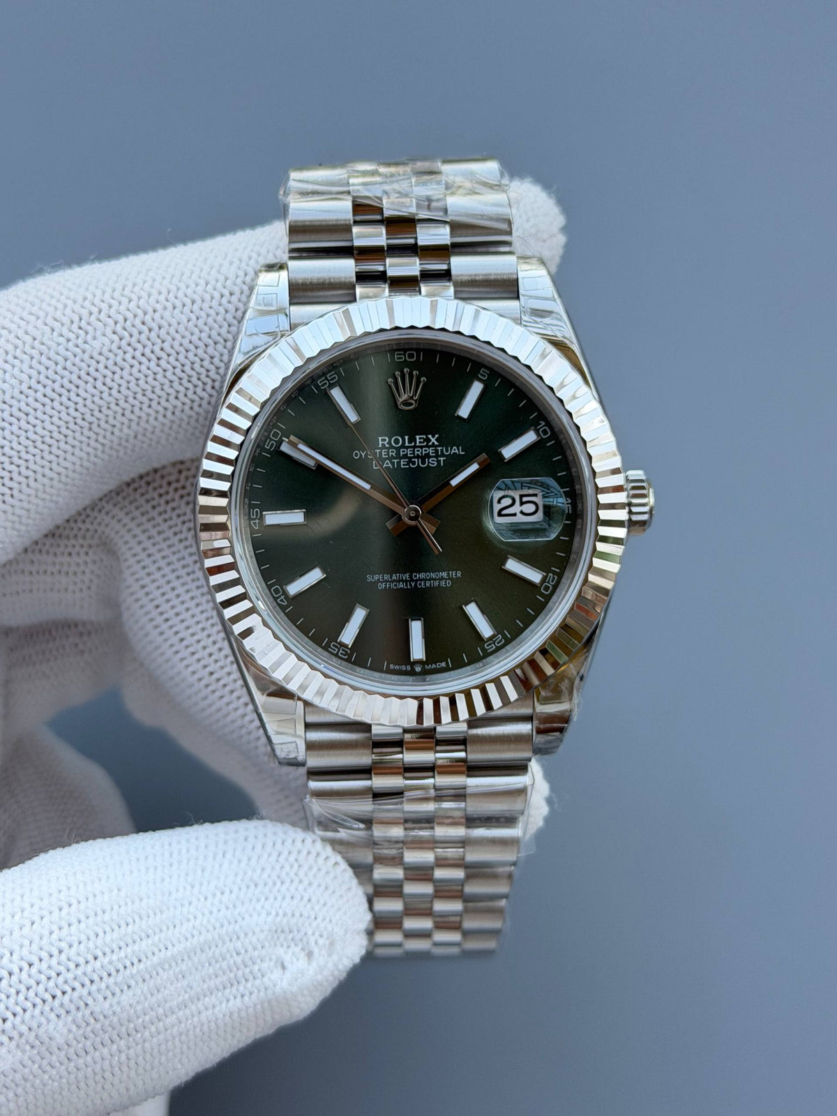 Datejust 41mm 126334 Mint Green Dial Index Fluted Jubilee