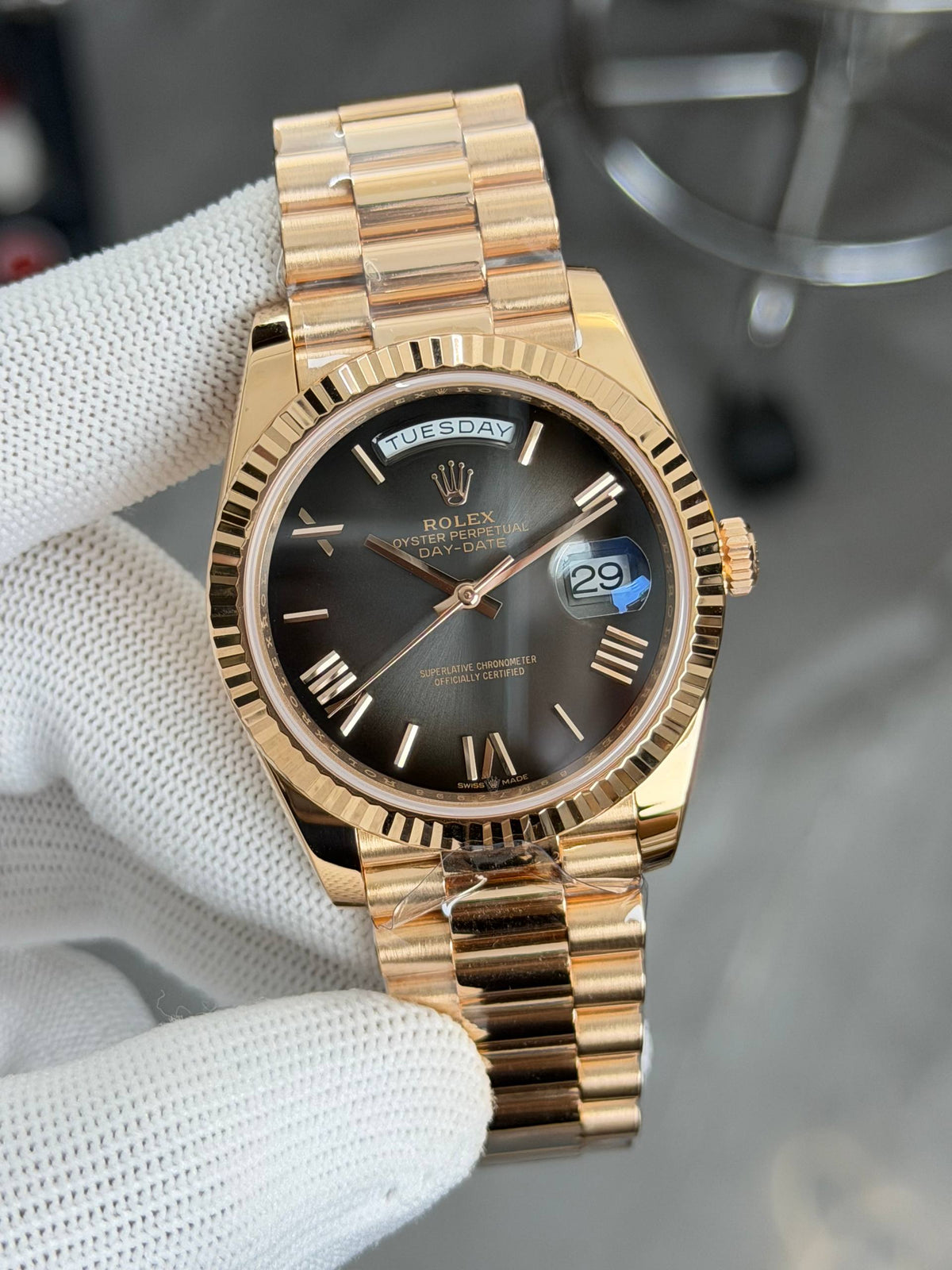 Day-Date 228235 Rose Gold Ombre Slate Dial