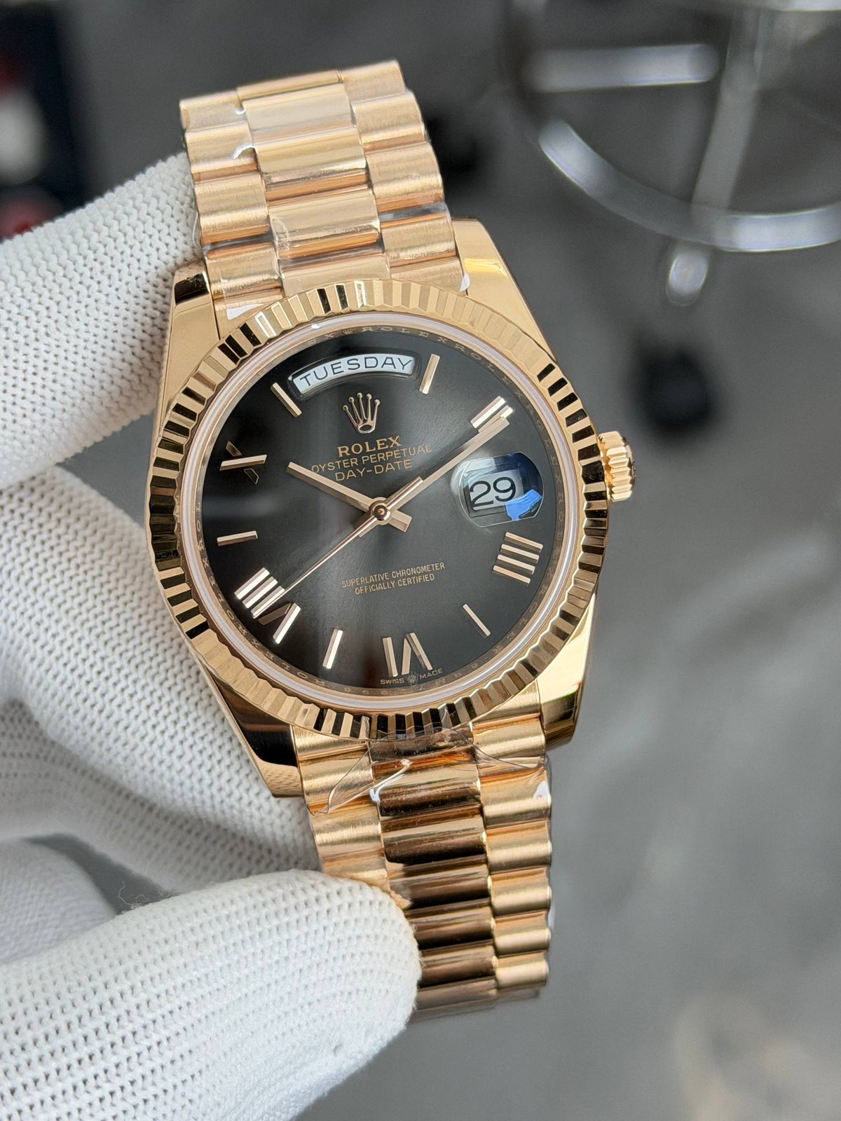 Day-Date 228235 Rose Gold Ombre Slate Dial