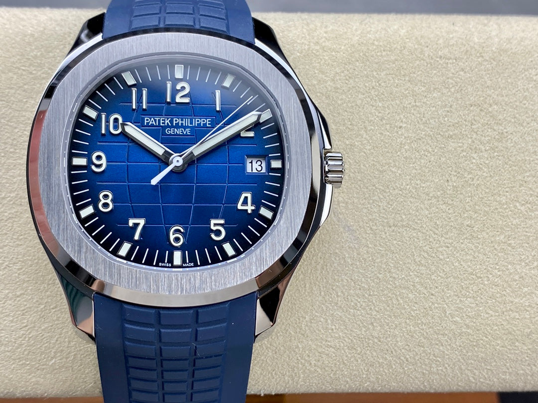 Aquanaut 5168G-001 Blue 18k White Gold Plated 42mm