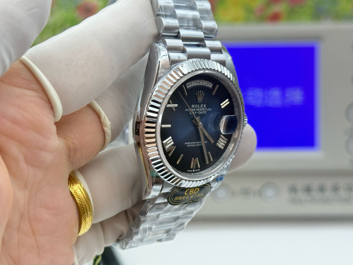 Day-Date 228239 White Gold Plated Blue Dial