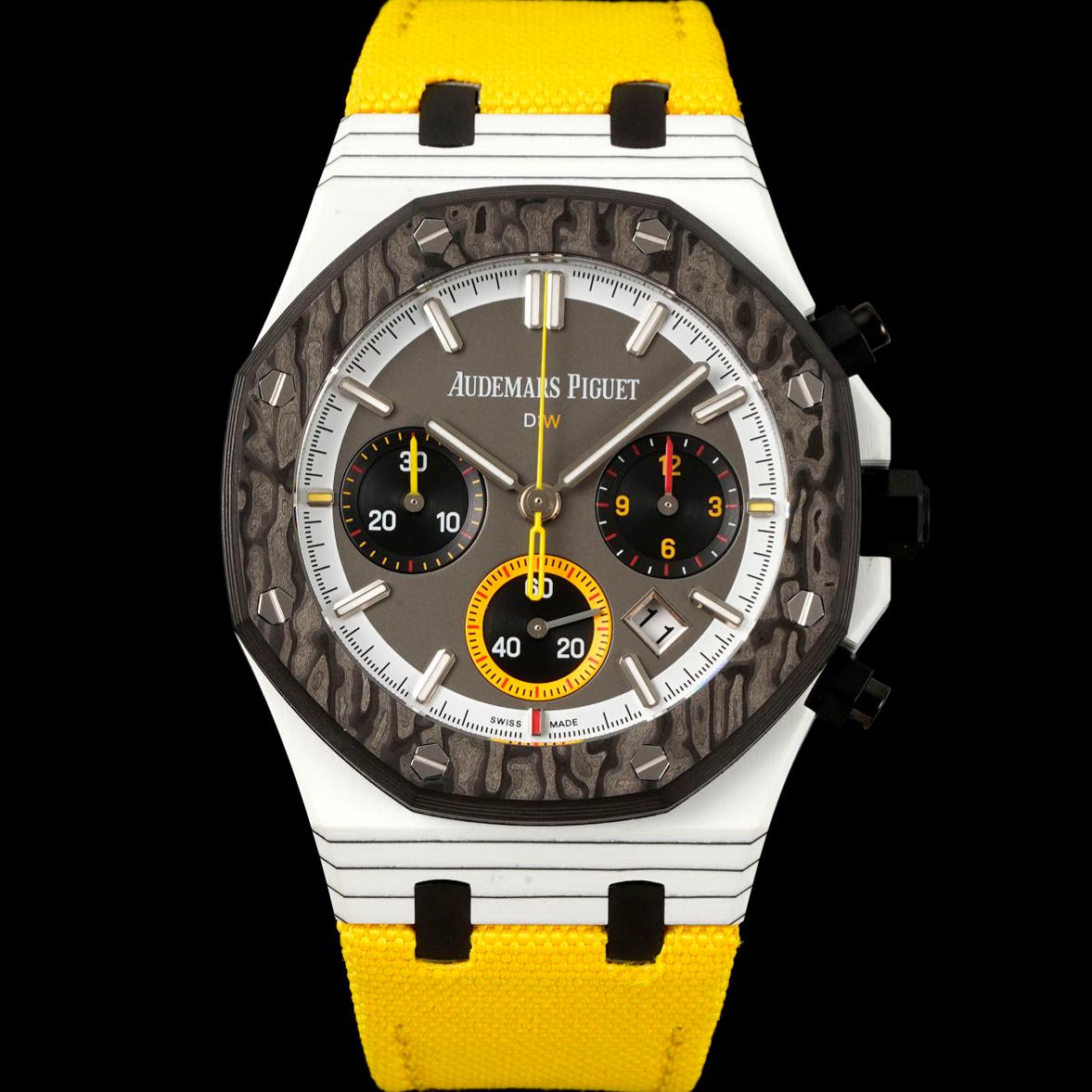 AP DiW 26240 Carboquartz 41mm Yellow Strap